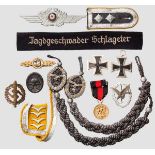 Nachlass eines Angehörigen des Jagdgeschwaders "Schlageter" Eisernes Kreuz 1. Klasse, magnetischer