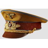 A Visor Hat for Officer for a Political Leader Ortsgruppe Brown gabardine, worn brown velvet