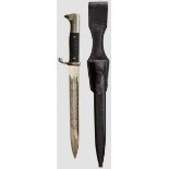 A Long KS98 Double Etched Dress Bayonet Maker Carl Eickhorn, Solingen. Nickel-plated blade with