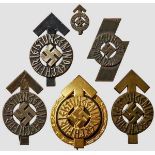 A Collection of Hitler Youth Achievement Badges HJ Golden Leader’s sports badge in gilded tombak and