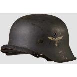 A Steel Helmet M42 Luftwaffe Single Decal 90% blue gray paint, 90% eagle decal, interior skirt