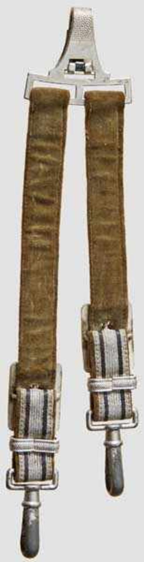 A Pair of Social Welfare Leader's Dagger Hangers Gray velvet-backed woven gray fabric interwoven - Bild 2 aus 2
