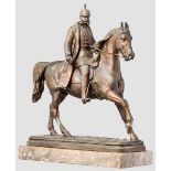Kaiser Wilhelm I. - Reiterstatuette Buntmetall-Hohlplastik, patiniert, an der Plinthe die
