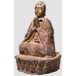 Eiserner Buddha, China um 1600 Eiserner Buddha im Lotussitz, die Hände im Anjali Mudra, auf einem