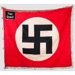 Fahne der NS-Betriebszellenorganisation (NSBO) in Gross-Umstadt um 1934 Rotes Fahnenleinen mit