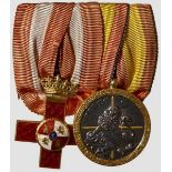 A Spanish Civil War Medal Bar Mounted as worn German-style, comprising: Spanish, Military Merit