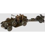 A Hausser #733 Kubel and # 721 Army Field Howitzer Hausser, 7cm series, grey/camouflage