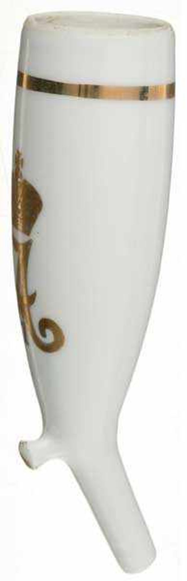 Pfeifenkopf aus weißem Porzellan mit vergoldeter Chiffre von Zar. Alexander I., wohl russische - Bild 5 aus 5