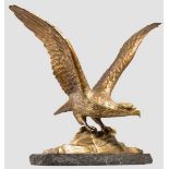 Peder Marius Jensen (1883 - 1925) - große Adlerfigur Schwere Bronzefigur (Vergoldungsspuren), an der