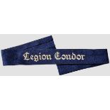 A Legion Condor Cuff Title Deep navy blue, doeskin wool construction, with machine-embroidered {