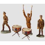 A Elastolin Roehm with SA Kettle Drummer and SA Figure Elastolin, 7cm series, Roehm figure with