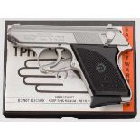 Walther TPH, Interarms, stainless, im Karton Kal. .22 l.r., Nr. T008687. Blanker Lauf.