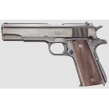 Remington Mod. 1911 A1 Kal. .45 ACP, ohne Nr. Guter Lauf. Dt. Beschuss. Fertigung um 1943,