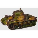 A Lineol Panzer # 1280 Nebeltank with Figure in Turret Lineol, 7cm series, Panzer in excellent