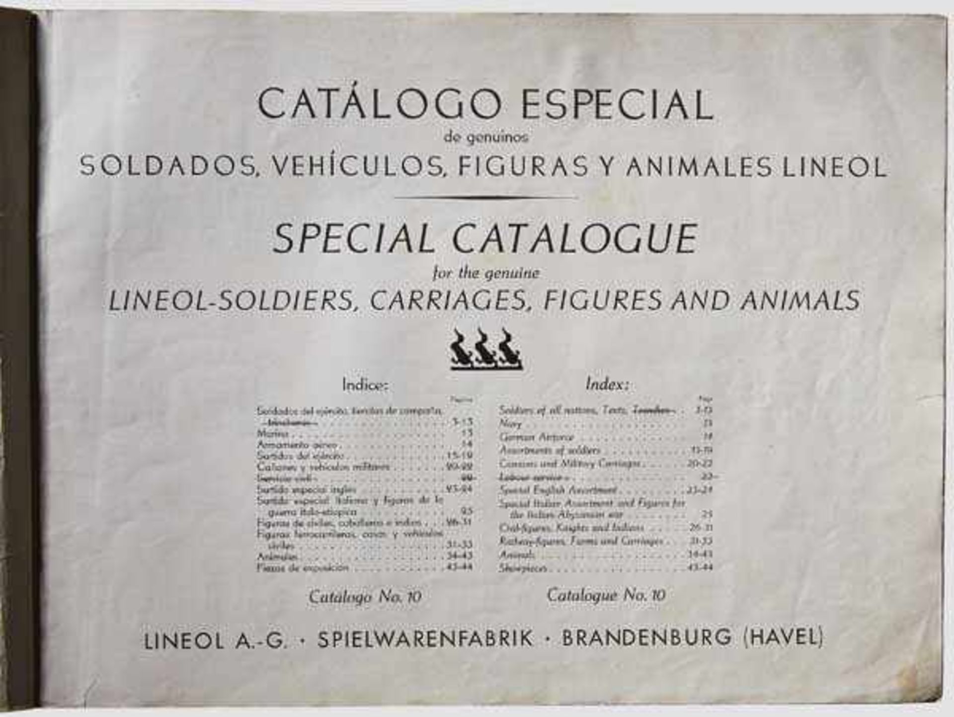 A Lineol export edition Toy Catalogue Lineol, a very rare export version of the catalogue no.10 with - Bild 2 aus 3