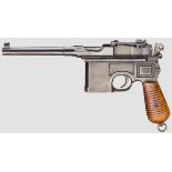 Mauser C 96, Mod. 1930 Kal. 7,63 mm, Nr. 915982. Nummerngleich. Blanker Lauf. Zehnschüssig. Beschuss