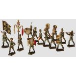 A Lineol Army Marching Band with 15 Figures Lineol / Duro, 7cm series with eleven different