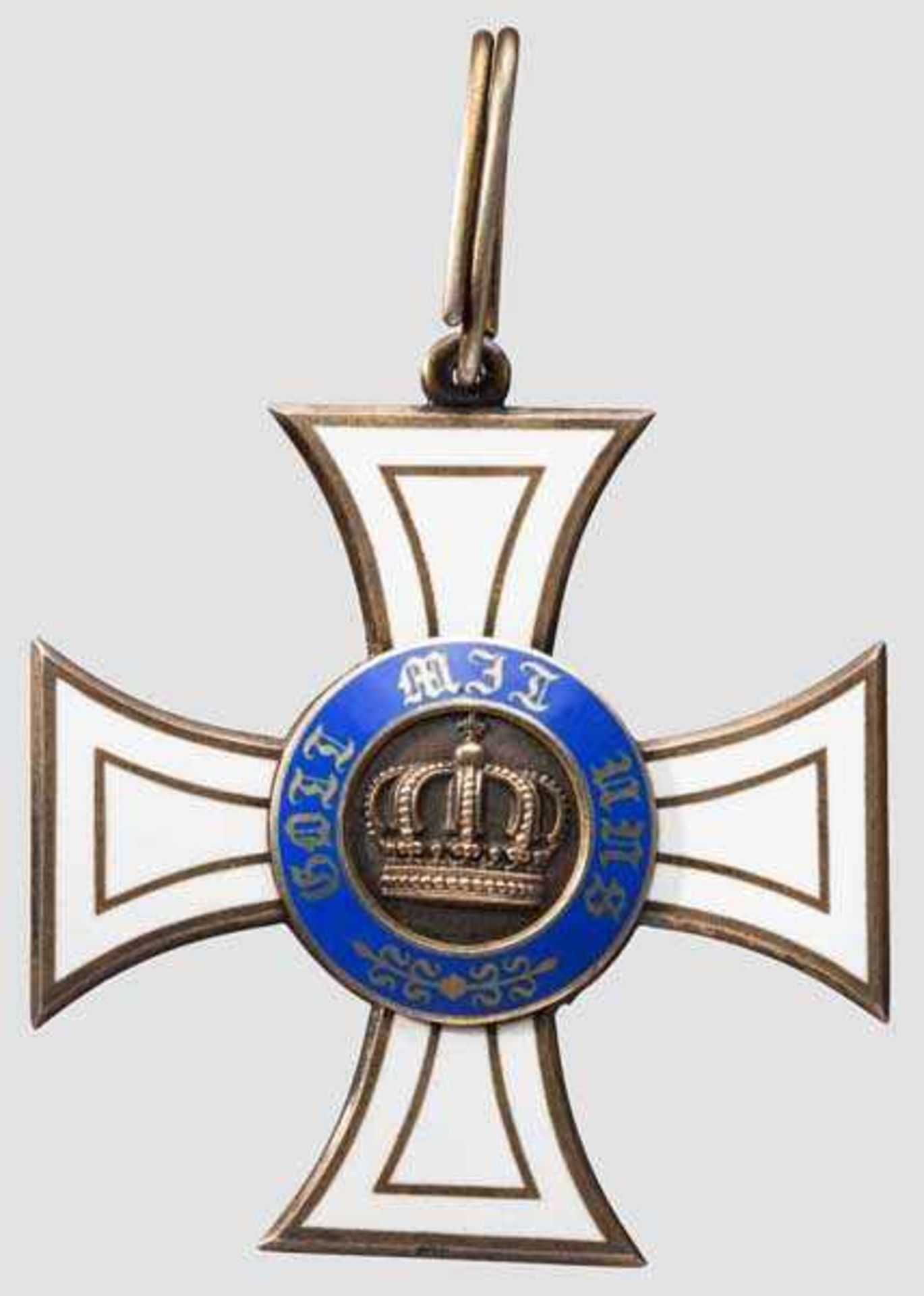 Kronenorden - Kreuz 2. Klasse in vergoldeter Wagner-Fertigung Halskreuz aus vergoldetem Silber,