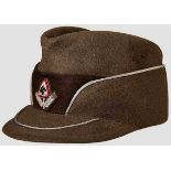 A Cap for RAD Leader So-called {coffee bean{, olive brown wool body and visor, dark brown wool band,