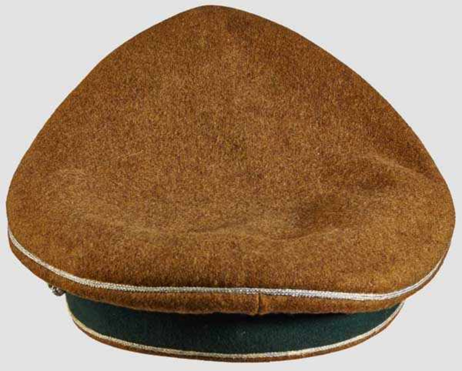 A Visor Hat for Officer for Inspector of Reichsministerium RMBO Rough brown wool, saddle shaped, - Bild 4 aus 6