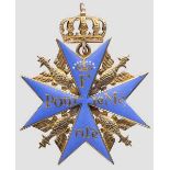 Preußischer Orden pour le mérite - Sammleranfertigung eines Kreuzes mit Krone In Gold gefertigte
