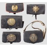 Vier Patronentaschen für unterschiedliche Truppenteile Sammler- bzw. Theateranfertigungen unter