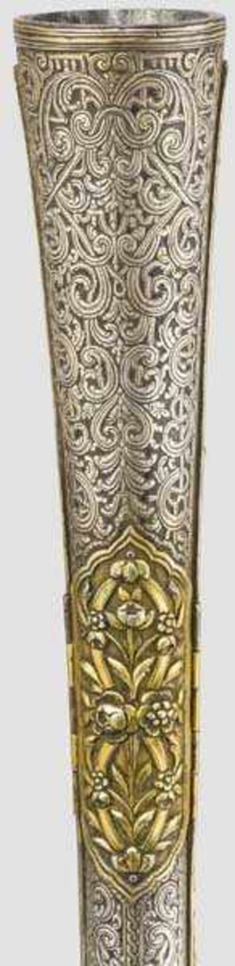Luxus-Steinschloss-Tromblon mit Schaft aus vergoldetem Silber, osmanisch um 1810 Achtkantiger, in - Bild 7 aus 8
