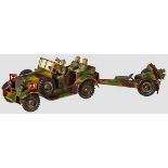 A Hausser # 733 Kuebelwagen with 4 Figures and Field Howitzer Hausser, 7cm series, Kuebelwagen