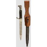 A Short KS98 Single Etched Dress Bayonet Maker Carl Eickhorn, Solingen. Length 35 cm. Nickel-