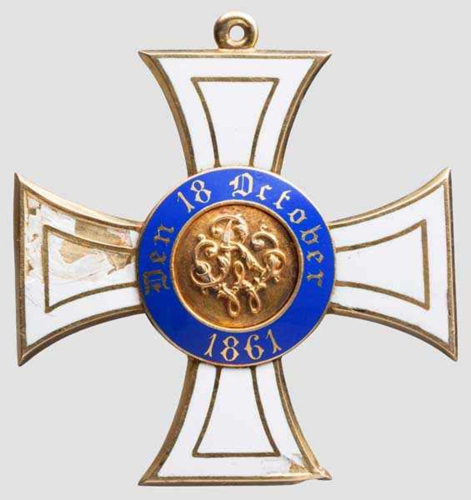Kronenorden 2. Klasse in Wagner-Fertigung Stark getragenes Halskreuz in Gold ohne Bandring mit vor - Bild 2 aus 2
