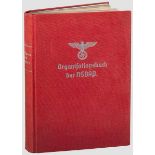 Organisationsbuch der NSDAP Zentralverlag der NSDAP München 1936 über 550 Seiten. Teils farbig,