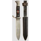 A Model 1938 Knife for Hitler Youth Maker Guastav Spitzer, Solingen, {RZM M7/80 40{, polished