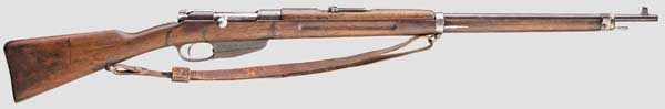 Gewehr Mannlicher Mod. 1893 Kal. 6,5 x 53R, Nr. 911 B2. Nummerngleich. Blanker Lauf, Länge 72,5