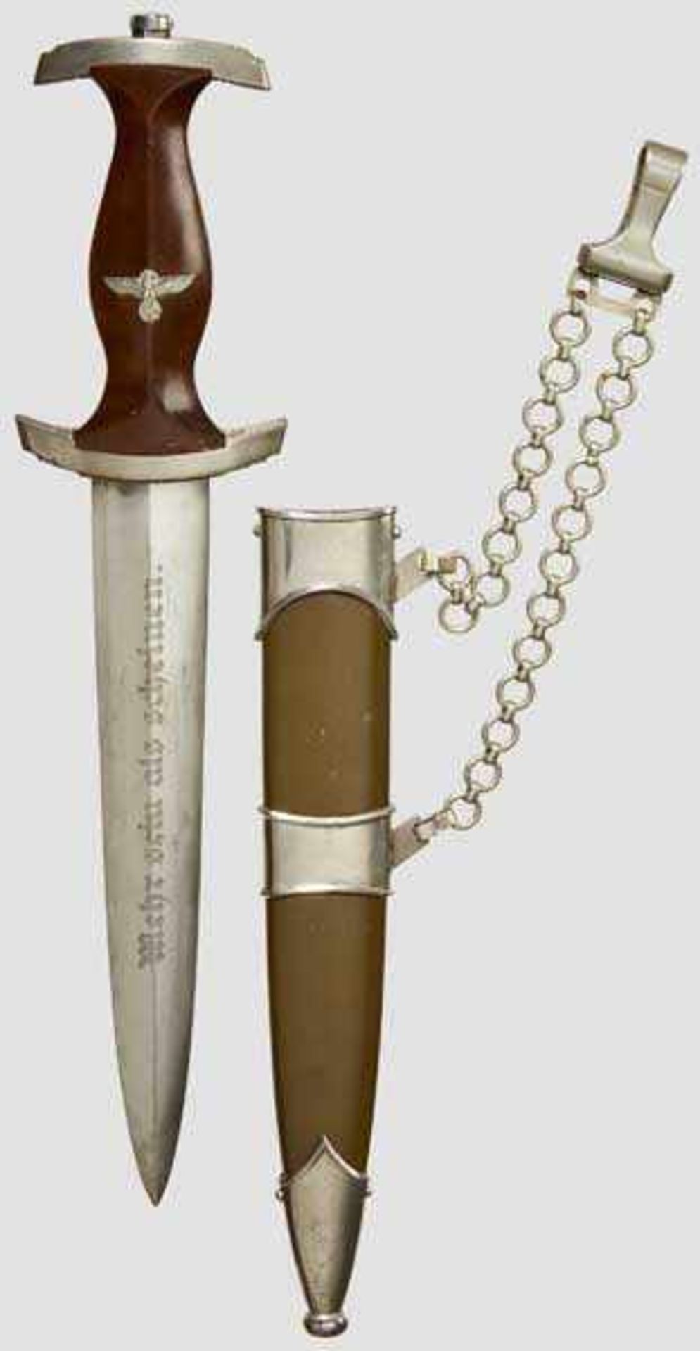 A Model 1936 Service Dagger for NPEA Leader with Chain Maker Karl Burgsmu?ller, Berlin, polished