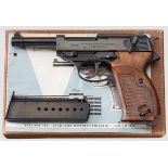 Walther P 38 (poliert), Exportausführung, im Karton Kal. 9 mm Luger, Nr. 017092E (E = Export).