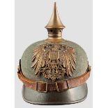 Helm M 1900 für Angehörige des Ostasiatischen Expeditionskorps Kammerstück. Die Lederglocke mit