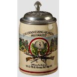 A 17. (E.M.G.) Komp. Inf.-Rgt.80. Montabaur Stein Pottery. 0.5 L, helmet and machine gun scene,