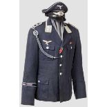 Uniformensemble eines Oberfeldwebels der Jägereinheiten der Division "Hermann Göring" Schirmmütze