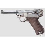 Pistole 08, DWM 1921, Weimar, Polizei Kal. 9 mm Luger, Nr. 1. Nummerngleich inkl. Schlagbolzen,