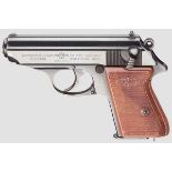 Walther-Manurhin PPK Kal. 7,65 mm, Nr. W 106518. Blanker Lauf. Siebenschüssig. Gültiger Beschuss.