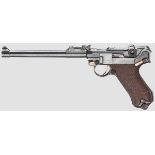 Lange Pistole 08, DWM 1917 Kal. 9 mm Luger, Nr. 8869e. Nummerngleich inkl. Schlagbolzen. Züge scharf