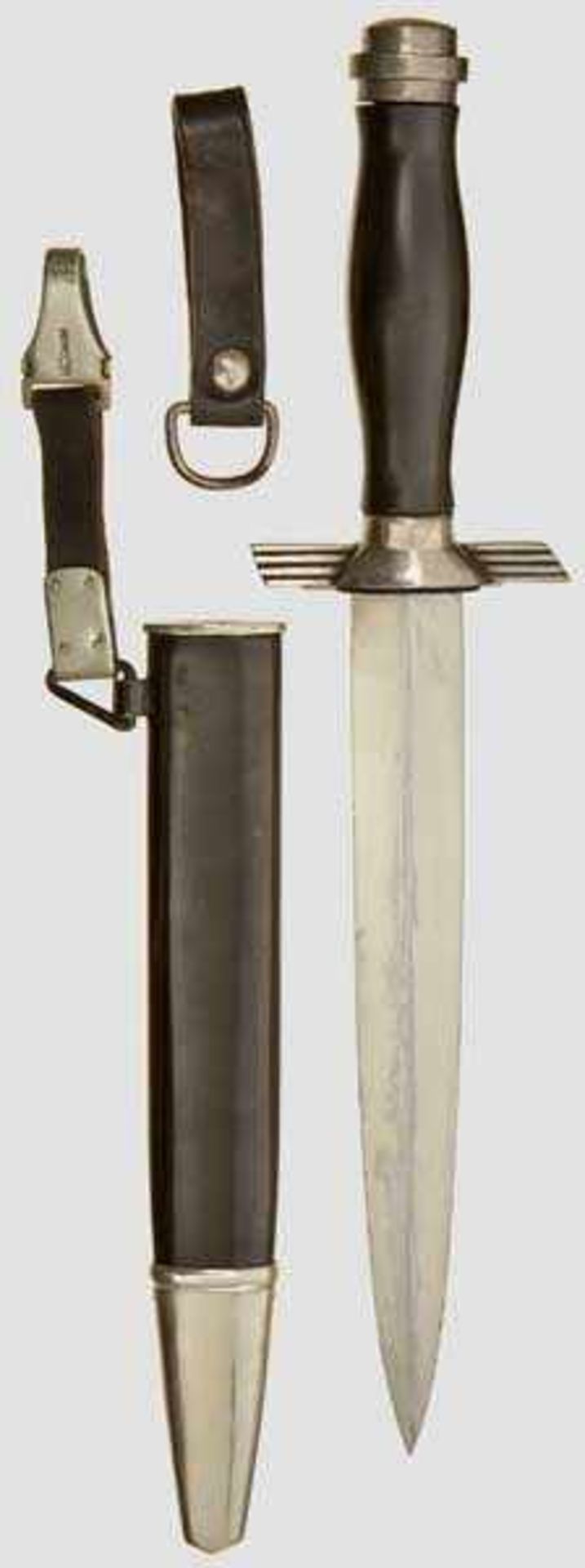 A Model 1938 Dagger for Subordinate Leaders of the RLB No maker. Polished blade. Silver-plated - Bild 2 aus 2