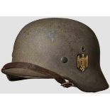 A Steel Helmet M40 Army Single Decal: 99% field gray paint, 95% toned eagle decal, interior skirt