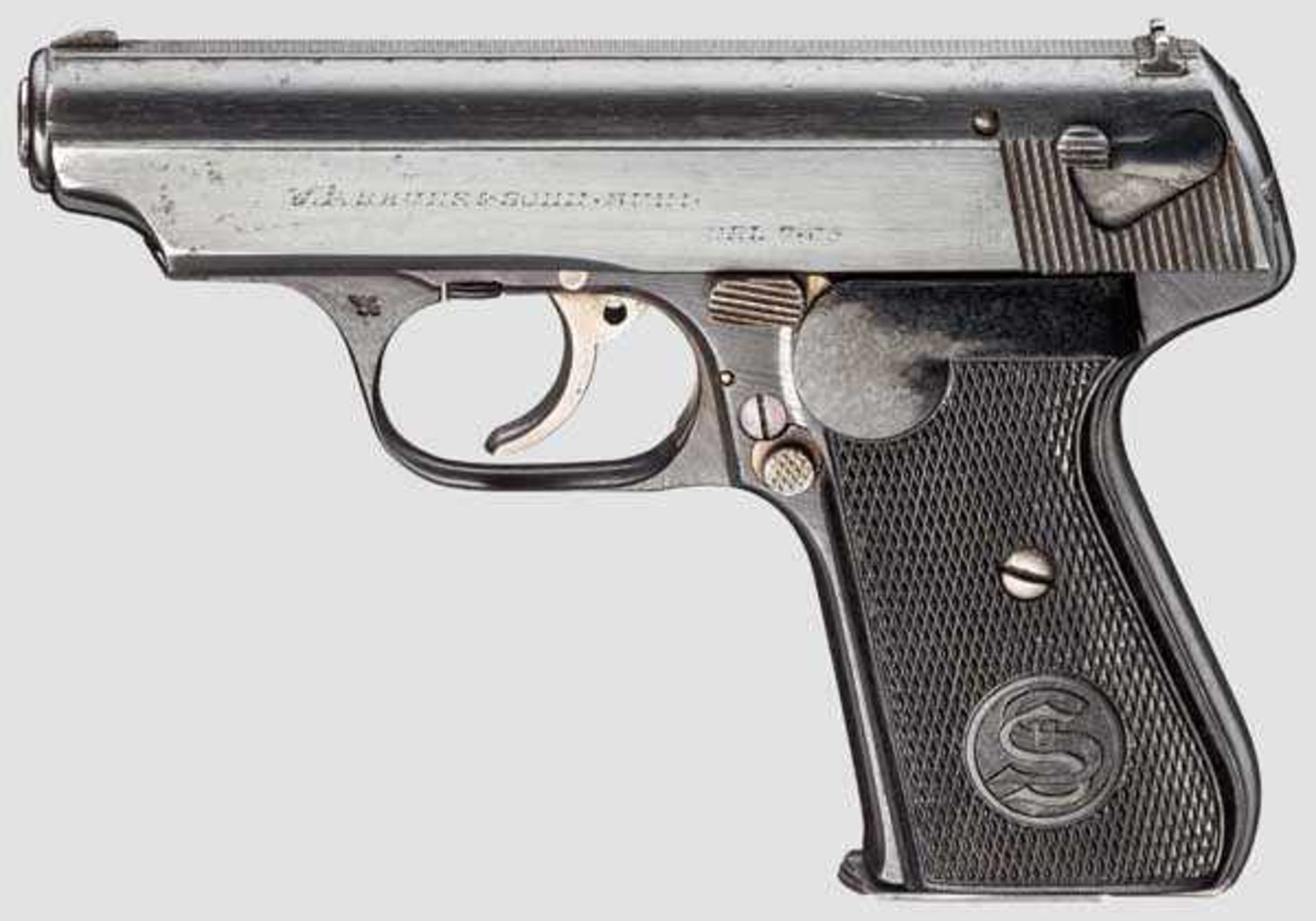 Sauer & Sohn Mod. 38, Polizei, mit Tasche, aus dem Besitz eines SS-Hauptsturmführers Kal. 7,65 mm,