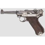 Pistole 08, Mauser, Code {1937 - S/42{ Kal. 9 mm Luger, Nr. 8607y. Nummerngleich inkl.