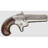 Colt Second Model Deringer Kaliber .41 RF, Nr. 7094. Rauer Lauf, Länge 2-1/2{. Neusilberkorn. Auf