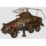 A Lineol # 1211 six Wheel Armour Reconnaissance - Olive grey with Lights and 1 Figure Lineol, 7cm