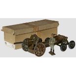 A Lineol 105 mm Light Field Howitzer with Rollbock, original box and figure Lineol, 7cm series,