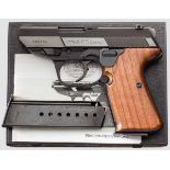 Walther P 5 Compact, in Box Kal. 9 mm Luger, Nr. 150074. Nummerngleich. Blanker Lauf.