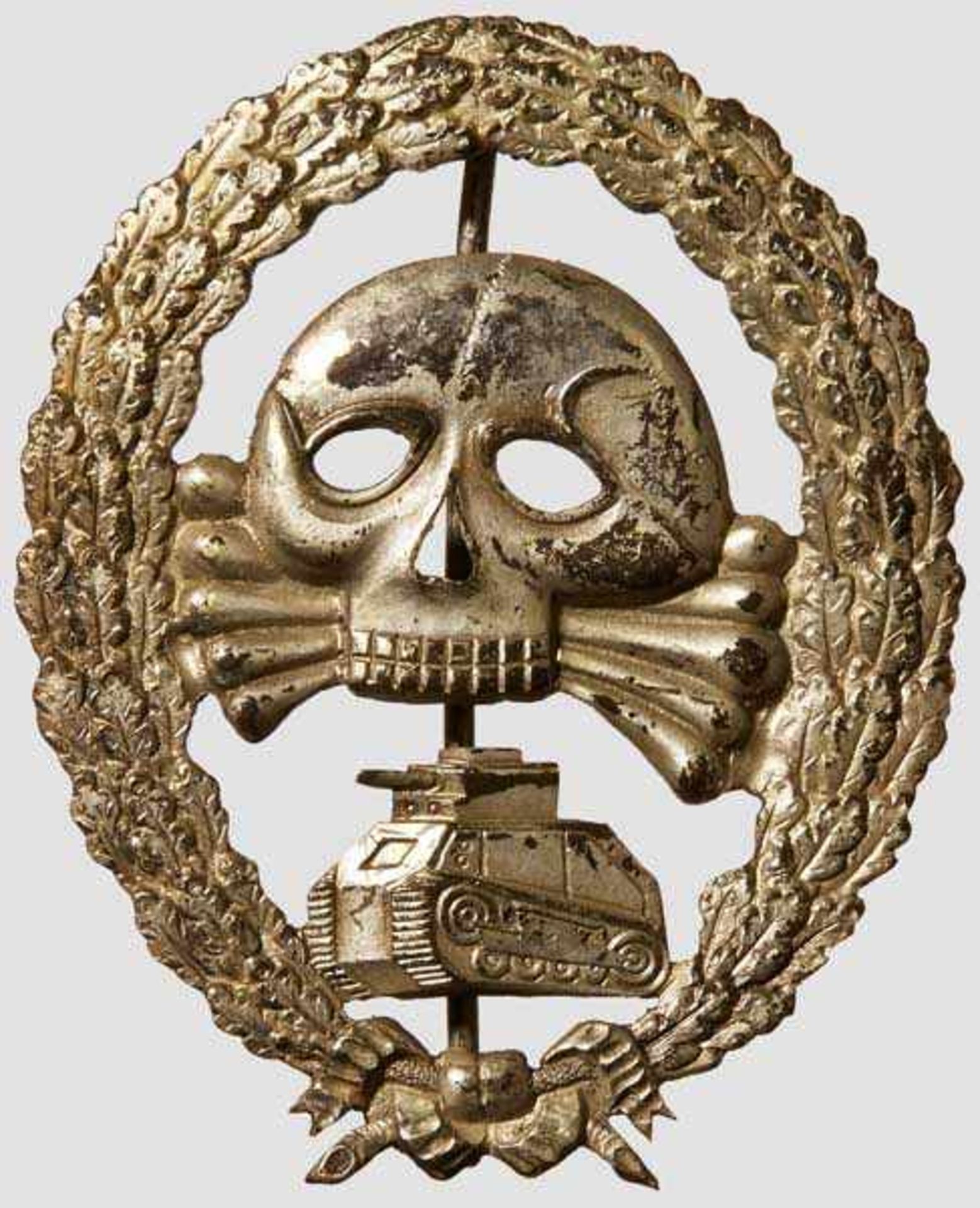 A Legion Condor Tank Badge Silver plated, hollow stamped. Barrel hinge, need pin with catch.